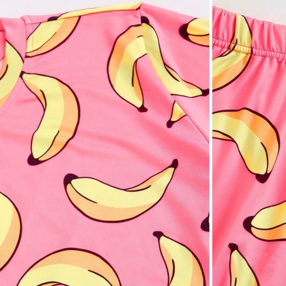 SHEIN Banana Print PJ Set NWOT in Original Bag Size 3X - Picture 9 of 12